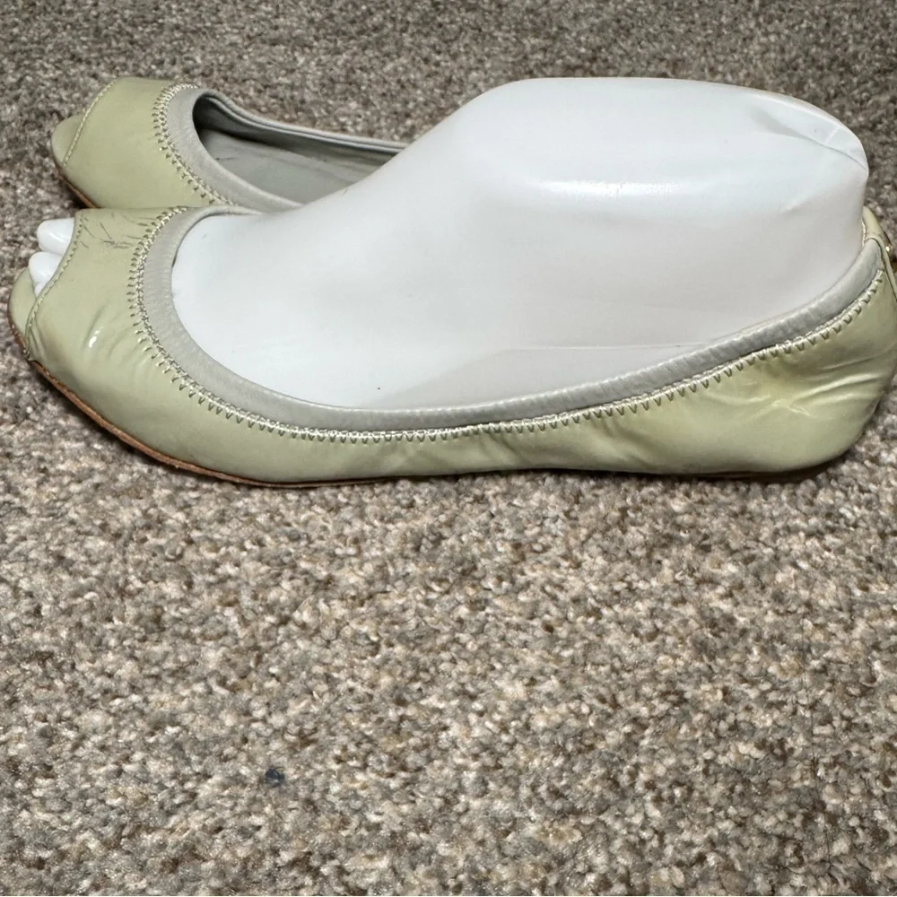 Tory Burch Mint Julip Cream Ballet Open Toe  Flats- Size 6.5